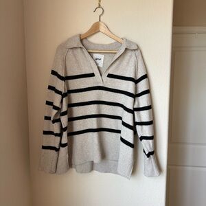 Aerie unREAL Polo Striped Sweater Size Small